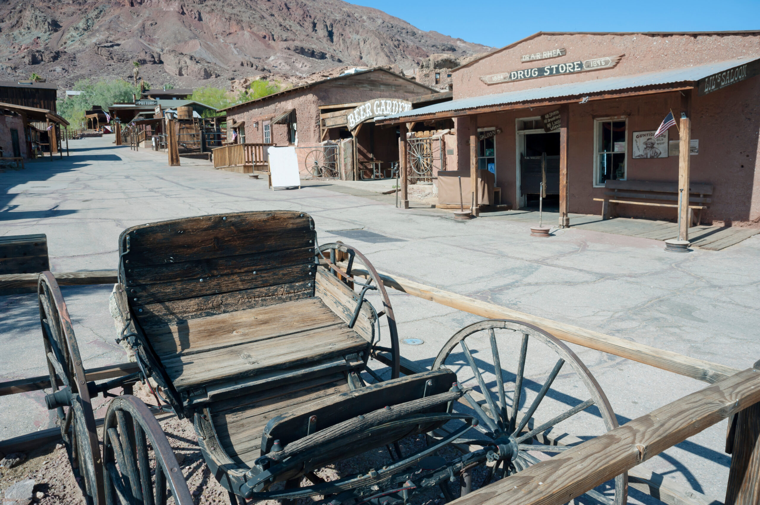 CALICO GHOST TOWN, CALIFORNIA - MAY 28: View of Calico Ghost Town, California, San Bernardino County Park on May 28, 2015.